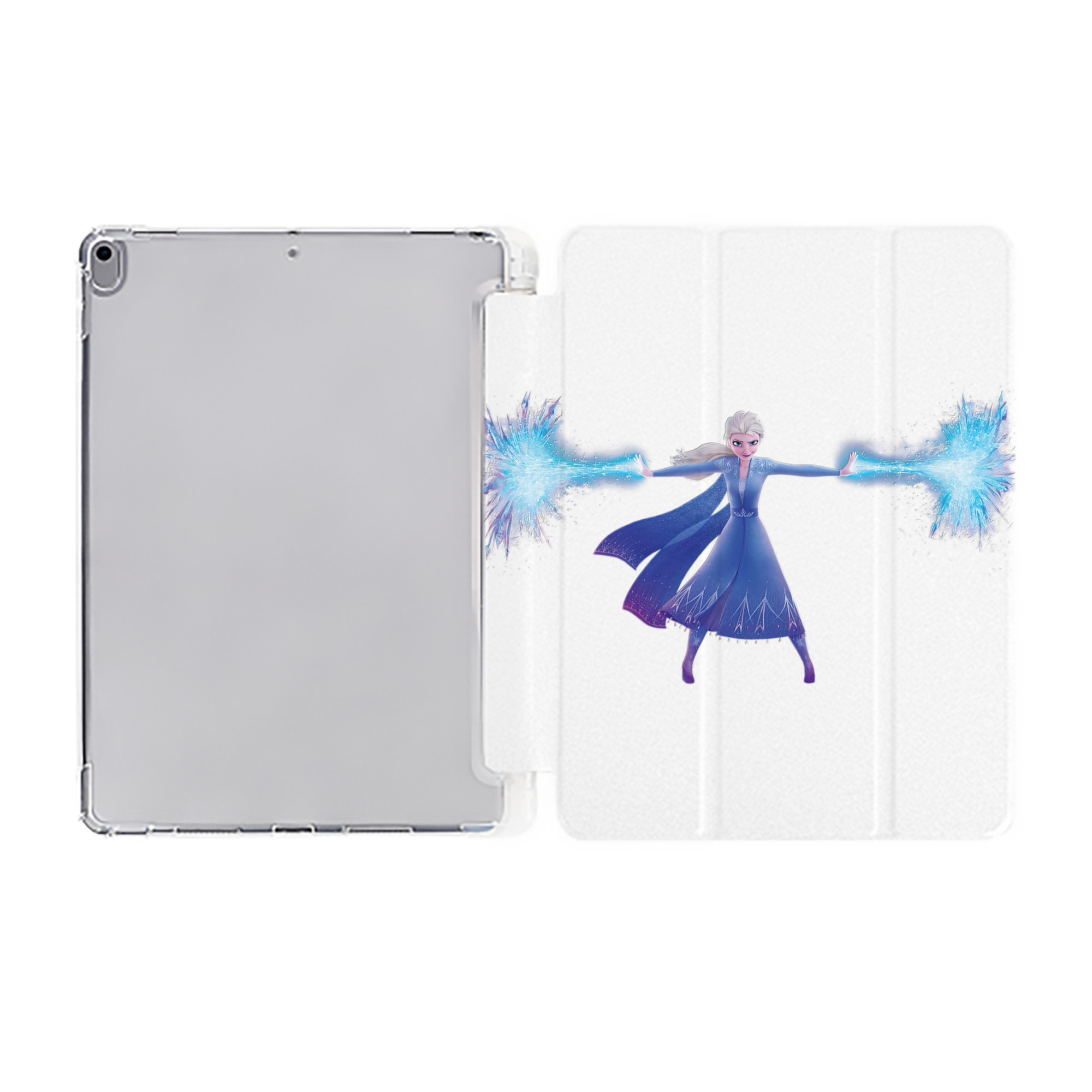 （画像用） アナと雪の女王 アンナ エルサ Frozen Anna Elsa IPad ケース ペン収納付き 三つ折りスタンド PUレザー×シリコン 対応機種9.5/10.5/10.9インチ